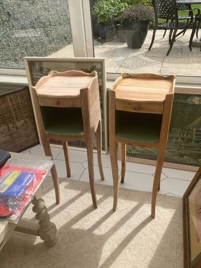 Pair of French antique bedside lockers