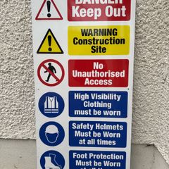 Construction Site Safety Notice 600 x 1200