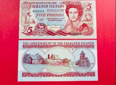 Falkland  Islands  5 Pounds  2005  Pick 17a UNC