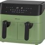 NEW SALE Dual Air Fryer Extra Large Family Size Double XL 9 Litre with 8 Pre-Set Menus for Oil Free & Low Fat Healthy Cooking, Easy Clean Metal Interior, 99-Minute Timer - Stainless Steel MULTIPLE COLOURS AVAILABLE Image 5