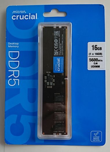 DDR5 desktop memory ram: 16GB
