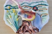 Napco Ceramic 3D Ring- Pheasant Wall Hanging Plaque Japan