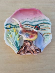 Napco Ceramic 3D Ring- Pheasant Wall Hanging Plaque Japan
