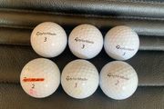 (6) Taylormade soft response golf balls