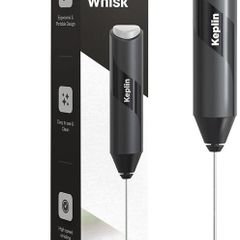 Keplin Handheld Milk Frother - Stainless Steel Electric Whisk - Portable Battery-Operated Coffee Frother for Lattes, Matcha, Protein Shakes - Ergonomic, Compact, Easy to Clean