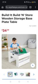 Lego table Build-It Build 'N' Store Wooden Storage Base Plate Table