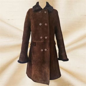 Vintage 1960s-70s Julian Vard chocolate brown sheepskin ladies coat Made in Ireland M L