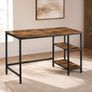 Industrial Computer Desk with Storage Shelves 120 cm Home Office Desk Vintage Brown Image 2