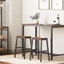 Bar Stools Set of 2, Tall Industrial Kitchen Breakfast Stools with Footrests, Bar Chairs Image 3