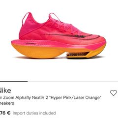Nike Air Zoom Alphafly Next% 2  uk 6.5 "Hyper Pink/Laser Orange" sneakers