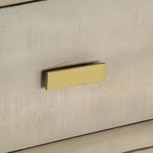 Drawer Cabinet Solid Mango Wood Grey with Brass 140x40x80 cm