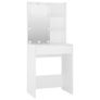 Dressing Table Set with LED White Engineered Wood Image 8
