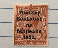 Ireland Thom Overprint Feb 1922 1.5d