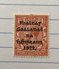 Ireland Thom Overprint Feb 1922 1.5d