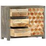 Side Cabinet Grey 75x30x60 cm Solid Mango Wood Image 5