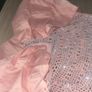 SHEIN Pink Sequin Maxi Dress With Bow Detail, size Small Image 4
