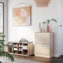 _Shoe Cabinet with 2 Fold-Out Draws - White Pull-Down Shoe Organizer / Adjustable Shoe Cabinet for 12 Pairs of Ladies Shoes or 8 Pairs of Men's Shoes - For Narrow Hallways Image 2