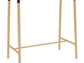 Bar Table Black 120x60x105 cm MDF & Solid Beechwood