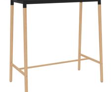 Bar Table Black 120x60x105 cm MDF & Solid Beechwood