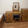 Solid Oak Bedroom Furniture (Double Bed, Mattress, Locker, Dressing table, Chest) Image 2