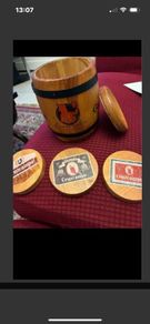 Vintage Cruzcampo Timber Barrel & Coasters Set