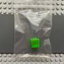 lego Minecraft Minifigure, Head, Modified Cube with Pixelated Dark Green Eyes and Mouth Pattern (Minecraft Slime) minifigure Image 3