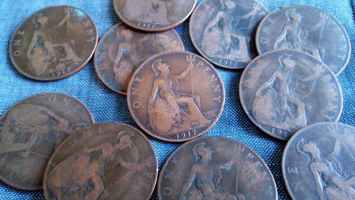 1917 Copper Pennies For Sale.
