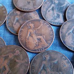 1917 Copper Pennies For Sale.