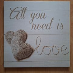 "All you need is love" canvas wall art
