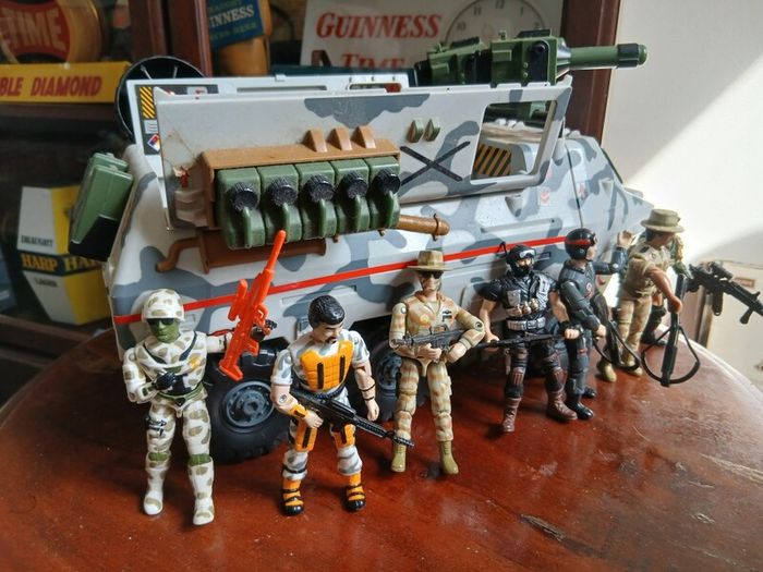 Vintage Lanard Armoured Personnel Carrier,with figures