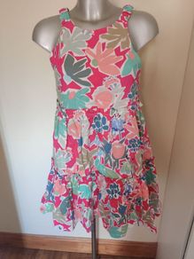 BNWT Zara Trafaluc Collection Pink Floral Dress Low Back Size Small UK8 EU36 Postage included