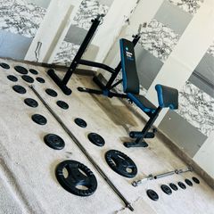 Iron Weights Adjustable Rack Bench Barbell Dumbbells