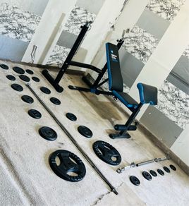 Iron Weights Adjustable Rack Bench Barbell Dumbbells