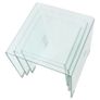 Three Piece Nesting Table Set Tempered Glass Clear Image 2