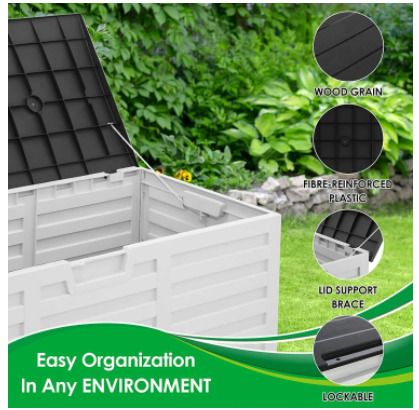 BRAND NEW 265 L Garden Furniture Storage Box Outdoor Furniture Protective Cover Garden Deck Box Cabinet Cover Waterproof Durable Storage