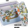 Recipe Box - 6.25 x 4.25 x 5 Inches Decorative Tin Box with Orange Patern - Gift Box for Keeping Recipe Card & Dividers Image 2