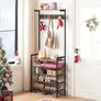 Rustic Coat Stand with Shoe Storage Bench Image 7