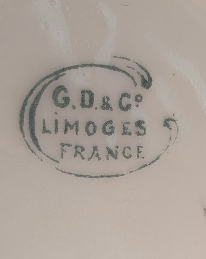 Antique G.D. & Co Limoges France Floral Porcelain Cup with Gilt Trim