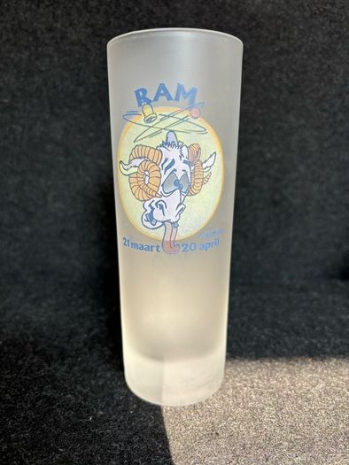 Vintage Aries / Ram Zodiac Sign Glass