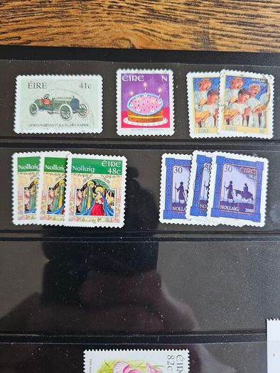 Ireland Page of Mixed Stamps Most Mint Condition few Used See Pictures 2 Sides of Holder