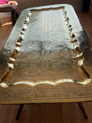 Stunning vintage antique brass folding coffee table