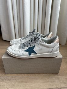 Golden Goose Ballstar Size 6/39 White/blue/rose gold