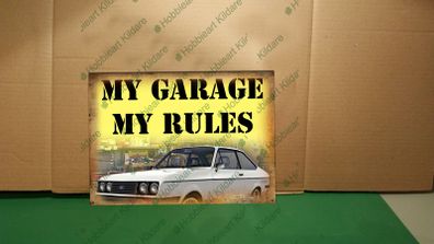 My garage My rules tin metal sign