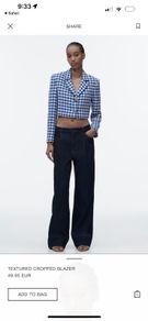Textured cropped blazer