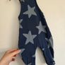 6-9m, Next Blue Soft Star Dungarees with Poppers - Like New Image 2