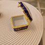 Vintage collectable porcelain cobalt blue trinket box hinged with gold trim Image 4