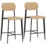 2-piece set bar stools, Bar chairs with backrest and metal frame Image 4