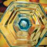 Vintage turquoise vaseline vase Image 4