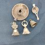 Old brass bells & candle holder & tea strainer Image 4