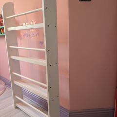 Kids Wall-Mounted Bookcase | Montessori Front-Facing Bookshelf | White
